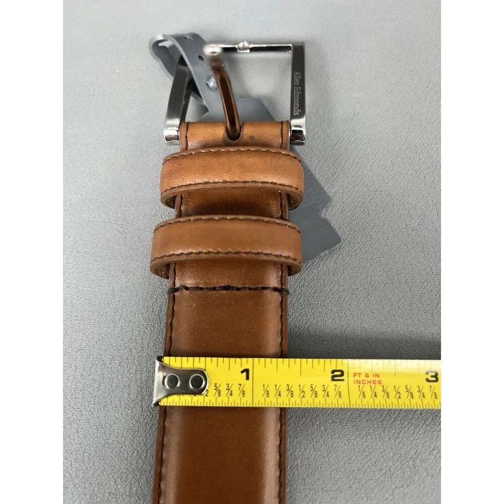 NWT ALLEN EDMONDS WIDE BASIC LEATHER BELT 39590 Mens Size 40 Color WALNUT USA